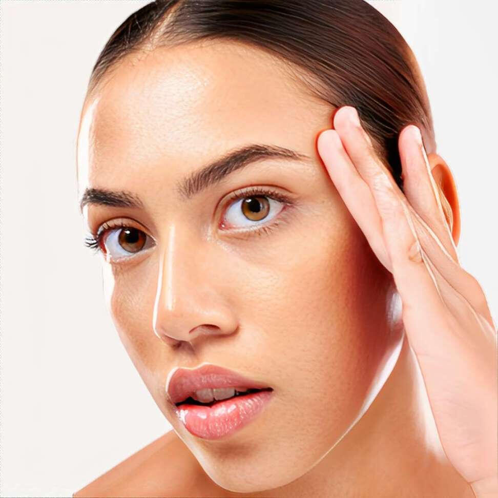 beautiful lady on lash extension and brows