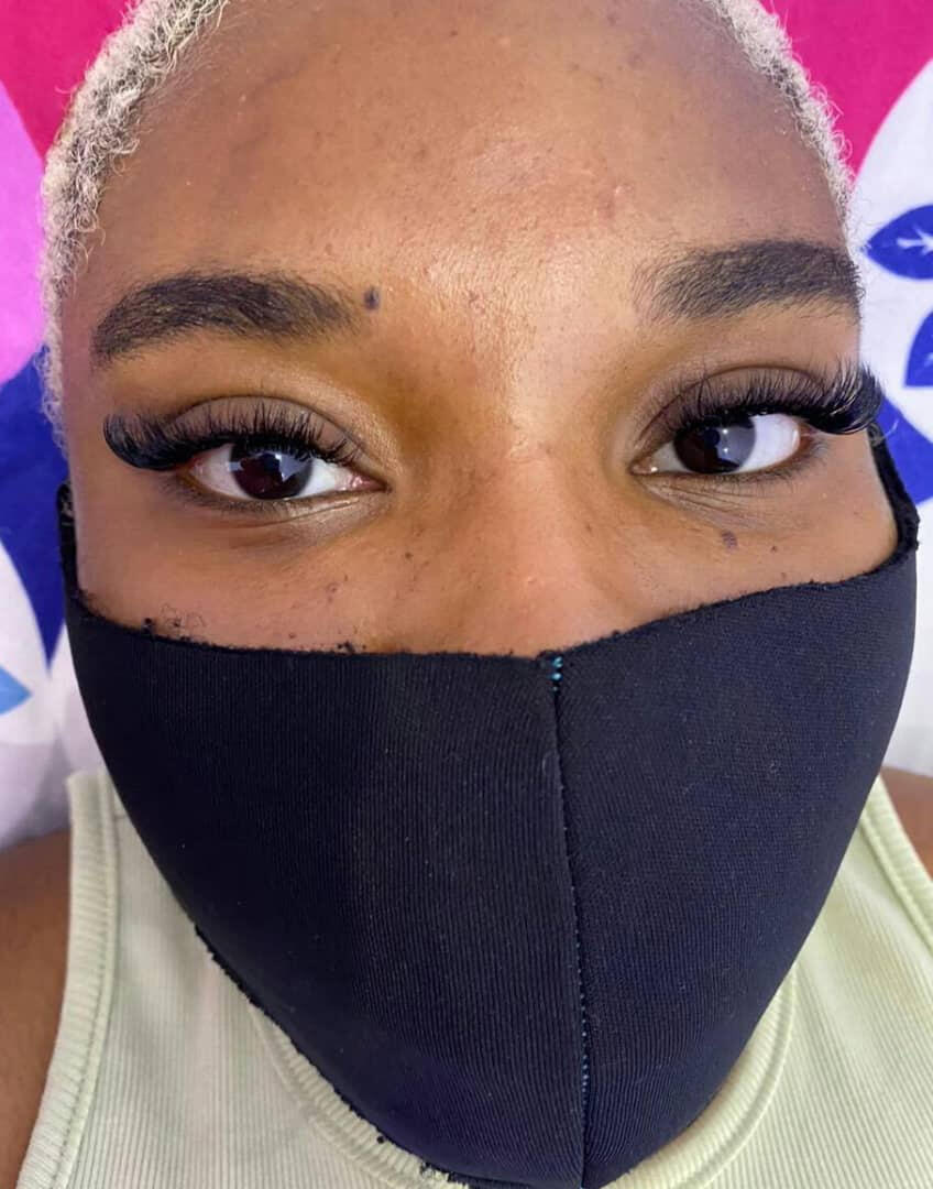 beautiful lady on lash brows