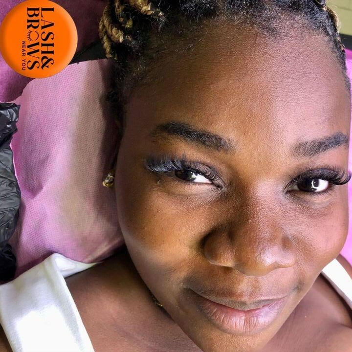 beautiful lady on lash brows